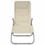 Tumbona plegable 2 uds textilene acero con recubrimiento crema by , Loungers - Ref: Foro24-312476, Price: 162,79 €, Discount: %