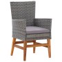 Set comedor jardín 9 pzas ratán sintético y madera acacia gris von , Gartensets - Ref: Foro24-46009, Preis: 851,15 €, Rabatt: %