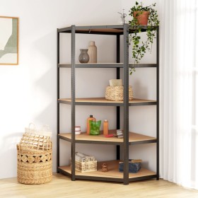 Estantería de esquina 5 niveles madera y acero gris antracita by , Industrial shelving - Ref: Foro24-152871, Price: 112,42 €,...