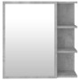 Armario espejo baño contrachapada gris hormigón 62,5x20,5x64 cm