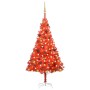 Árbol de Navidad preiluminado con luces y bolas rojo 150 cm by , Christmas trees - Ref: Foro24-3077513, Price: 64,28 €, Disco...