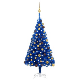 Árbol de Navidad preiluminado con luces y bolas azul 120 cm de , Arboles de navidad - Ref: Foro24-3077507, Precio: 49,78 €