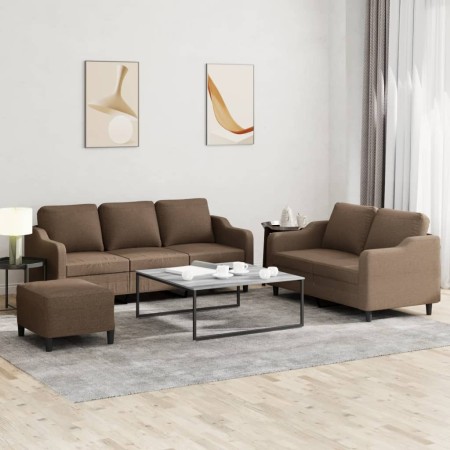 Juego de sofás con cojines 3 piezas tela marrón von , Sofas - Ref: Foro24-3201845, Preis: 567,65 €, Rabatt: %