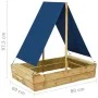 Arenero con tejado de madera de pino impregnada 80x60x97,5 cm de vidaXL, Cajones de arena - Ref: Foro24-3059958, Precio: 46,2...