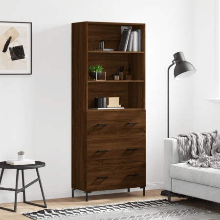 Aparador alto madera contrachapada marrón roble 69,5x34x180 cm by , Sideboards - Ref: Foro24-3189388, Price: 167,23 €, Discou...
