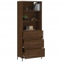 Aparador alto madera contrachapada marrón roble 69,5x34x180 cm by , Sideboards - Ref: Foro24-3189388, Price: 167,23 €, Discou...
