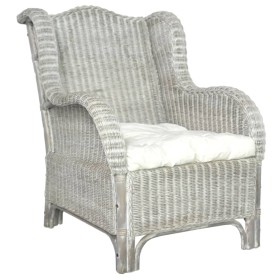Sofá con cojín ratán natural y lino gris von , Sofas - Ref: Foro24-325464, Preis: 232,16 €, Rabatt: %