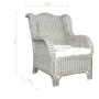 Sofá con cojín ratán natural y lino gris by , Sofas - Ref: Foro24-325464, Price: 232,16 €, Discount: %