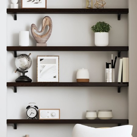 Estante de pared madera roble tratada marrón oscuro 100x10x4 cm by , Shelves and shelves - Ref: Foro24-363795, Price: 33,26 €...