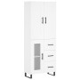 Aparador alto madera contrachapada blanco 69,5x34x180 cm by , Sideboards - Ref: Foro24-3199961, Price: 174,87 €, Discount: %