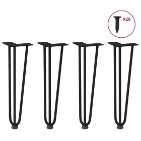 Patas de mesa tipo horquilla 4 uds acero macizo negro 42 cm von , Tischbeine - Ref: Foro24-4012440, Preis: 52,79 €, Rabatt: %