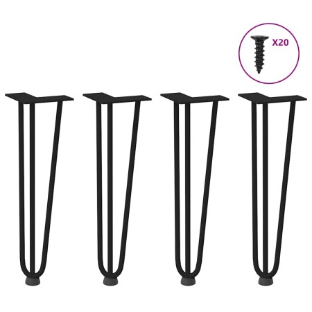 Patas de mesa tipo horquilla 4 uds acero macizo negro 42 cm von , Tischbeine - Ref: Foro24-4012440, Preis: 49,55 €, Rabatt: %