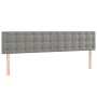 Cama box spring con colchón terciopelo gris claro 160x200 cm