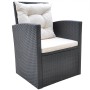 6-teiliges Garten-Essset und schwarze Kissen aus synthetischem Rattan von vidaXL, Gartensets - Ref: Foro24-42643, Preis: 623,...