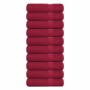 Toallas de invitados 10uds 100% algodón burdeos 70x140cm 360gsm de , Toallas - Ref: Foro24-136739, Precio: 79,27 €