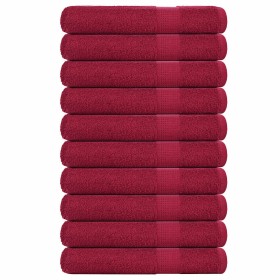 Toallas de sauna 10 uds 100% algodón burdeos 80x200 cm 360 gsm