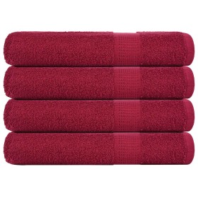 Toallas 4 uds 100% algodón burdeos 100x200 cm 600 gsm de , Toallas - Ref: Foro24-136747, Precio: 63,66 €, Descuento: %