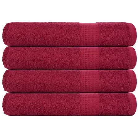 Toallas 4 uds 100% algodón burdeos 100x200 cm 600 gsm de , Toallas - Ref: Foro24-136747, Precio: 63,66 €, Descuento: %