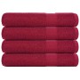 Toallas 4 uds 100% algodón burdeos 100x200 cm 600 gsm de , Toallas - Ref: Foro24-136747, Precio: 63,66 €, Descuento: %