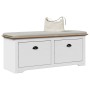 Banco de recibidor BODO blanco y marrón 114x40x45 cm von , Bänke für Hallen und Lager - Ref: Foro24-4016870, Preis: 144,49 €,...