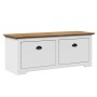 Banco de recibidor BODO blanco y marrón 114x40x45 cm von , Bänke für Hallen und Lager - Ref: Foro24-4016870, Preis: 144,49 €,...
