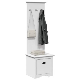 Mueble de entrada con ganchos BODO blanco 50x40x157 cm by , Benches for halls and storage - Ref: Foro24-4016872, Price: 100,6...