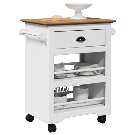 Carrito de cocina BODO blanco y marrón 67,5x45x80 cm von , Küchen- und Speisewagen - Ref: Foro24-4016879, Preis: 110,44 €, Ra...
