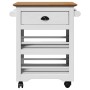Carrito de cocina BODO blanco y marrón 67,5x45x80 cm von , Küchen- und Speisewagen - Ref: Foro24-4016879, Preis: 110,44 €, Ra...