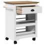 Carrito de cocina BODO blanco y marrón 67,5x45x80 cm von , Küchen- und Speisewagen - Ref: Foro24-4016879, Preis: 110,44 €, Ra...