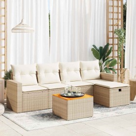 Juego de sofás jardín con cojines 6 pzas ratán sintético beige von , Gartensets - Ref: Foro24-3325782, Preis: 430,18 €, Rabat...