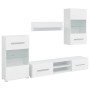 Muebles para TV 5 piezas con iluminación LED blanco mate by , TV Furniture - Ref: Foro24-3324229, Price: 320,40 €, Discount: %