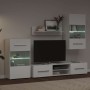 Muebles para TV 5 piezas con iluminación LED blanco mate by , TV Furniture - Ref: Foro24-3324229, Price: 320,40 €, Discount: %