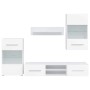 Muebles para TV 5 piezas con iluminación LED blanco mate by , TV Furniture - Ref: Foro24-3324229, Price: 320,40 €, Discount: %