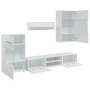 Muebles para TV 5 piezas con iluminación LED blanco mate by , TV Furniture - Ref: Foro24-3324229, Price: 320,40 €, Discount: %