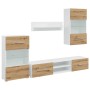 Muebles de TV 5 piezas con iluminación LED roble artesanal de , Muebles TV - Ref: Foro24-3324234, Precio: 320,40 €, Descuento: %