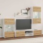 Muebles de TV 5 piezas con iluminación LED roble artesanal de , Muebles TV - Ref: Foro24-3324234, Precio: 320,40 €, Descuento: %