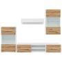 Muebles de TV 5 piezas con iluminación LED roble artesanal de , Muebles TV - Ref: Foro24-3324234, Precio: 320,40 €, Descuento: %