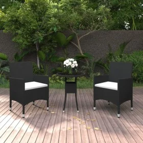 3-teiliges Garten-Ess-Set aus schwarzem synthetischem Rattan von vidaXL, Gartensets - Ref: Foro24-3058458, Preis: 180,37 €, R...