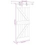 Puerta corredera con herrajes madera maciza de pino 85x210 cm von , Türen - Ref: Foro24-3332629, Preis: 185,92 €, Rabatt: %