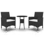 3-teiliges Garten-Ess-Set aus schwarzem synthetischem Rattan von vidaXL, Gartensets - Ref: Foro24-3058458, Preis: 180,37 €, R...