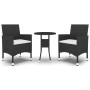 Juego de comedor de jardín 3 piezas ratán sintético negro de vidaXL, Conjuntos de jardín - Ref: Foro24-3058458, Precio: 176,4...