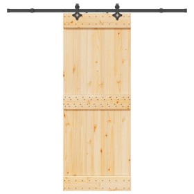 Puerta corredera con herrajes madera maciza de pino 80x210 cm von , Türen - Ref: Foro24-3332683, Preis: 186,38 €, Rabatt: %
