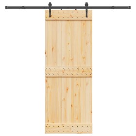 Puerta corredera con herrajes madera maciza de pino 80x210 cm von , Türen - Ref: Foro24-3332695, Preis: 168,89 €, Rabatt: %