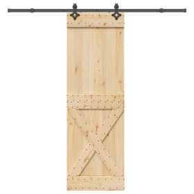 Puerta corredera con herrajes madera maciza de pino 70x210 cm von , Türen - Ref: Foro24-3332778, Preis: 183,73 €, Rabatt: %