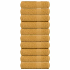Toallas de mano 10 uds oro 50x100 cm 360 gsm 100% algodón de , Toallas - Ref: Foro24-136808, Precio: 52,20 €, Descuento: %