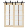 Kit de herrajes para puertas correderas acero negro 183 cm by , Door items - Ref: Foro24-3295721, Price: 120,12 €, Discount: %