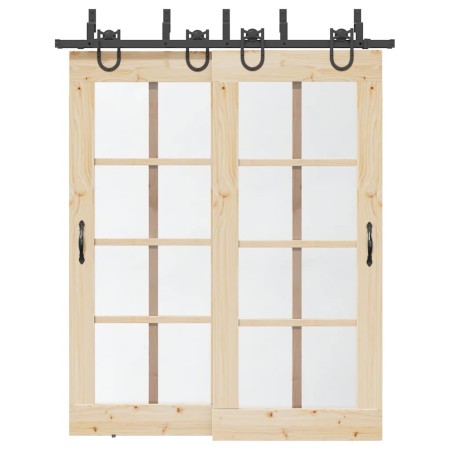 Kit de herrajes para puertas correderas acero negro 183 cm von , Türartikel - Ref: Foro24-3295737, Preis: 101,99 €, Rabatt: %