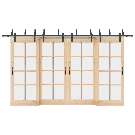 Kit de herrajes para puertas correderas acero negro 400 cm von , Türartikel - Ref: Foro24-3295742, Preis: 256,46 €, Rabatt: %