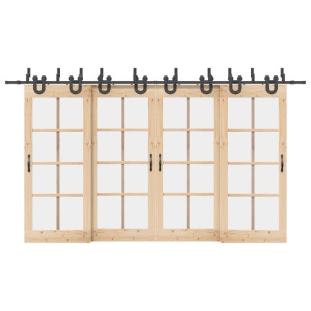 Kit de herrajes para puertas correderas acero negro 400 cm von , Türartikel - Ref: Foro24-3295754, Preis: 243,09 €, Rabatt: %