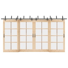 Kit de herrajes para puertas correderas acero negro 427 cm by , Door items - Ref: Foro24-3295756, Price: 311,58 €, Discount: %